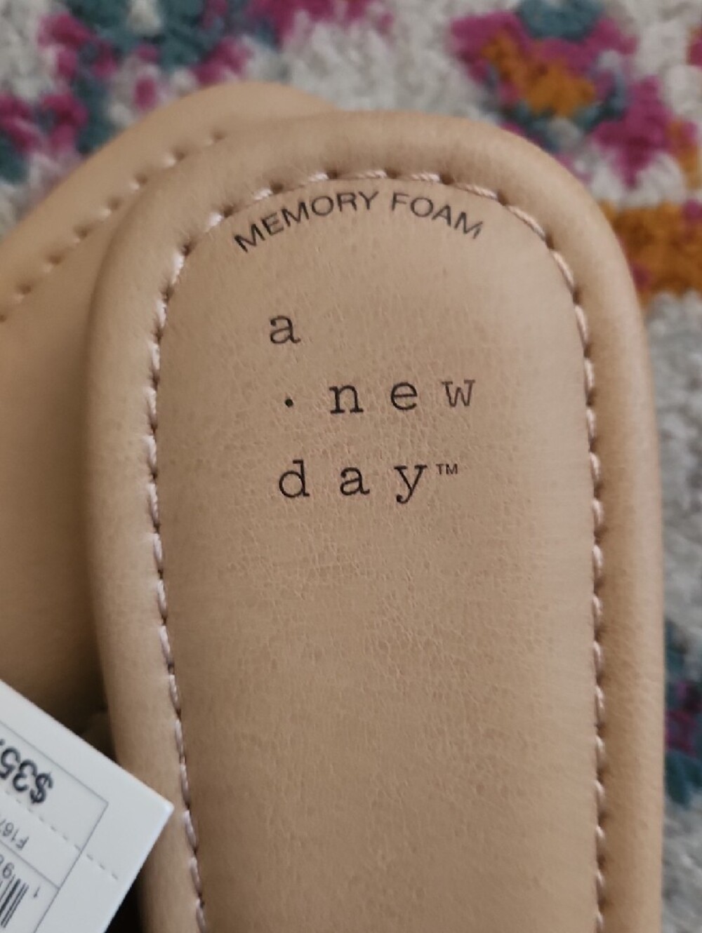 a new day Pearl-Embellished Straw Slide Sandals in Beige - Picture 4 of 5